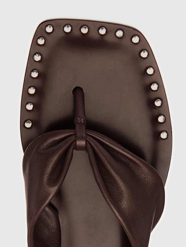 Larsen Thong Sandal - Espresso Leather Studs
