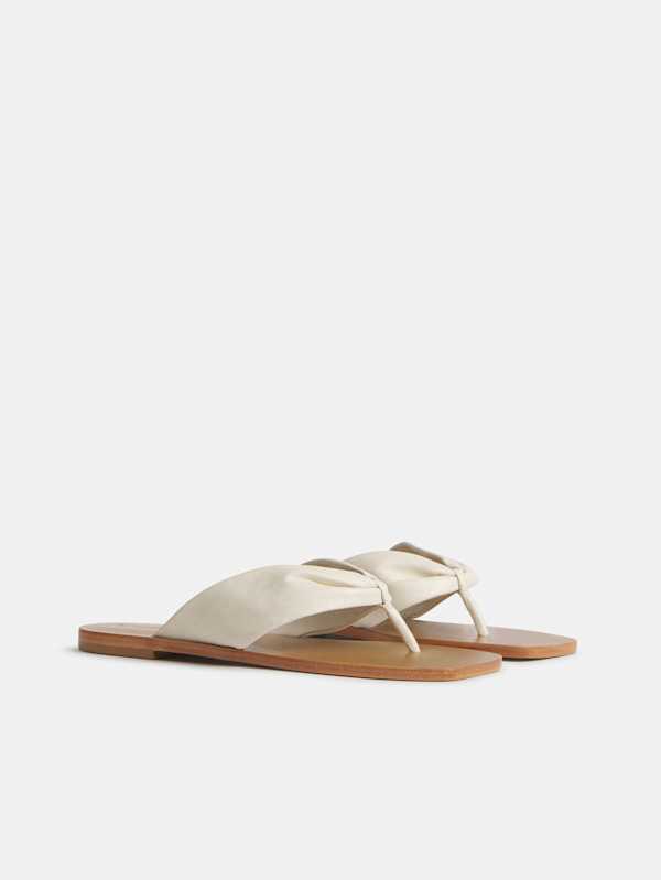 Larsen Thong Sandal - White Leather
