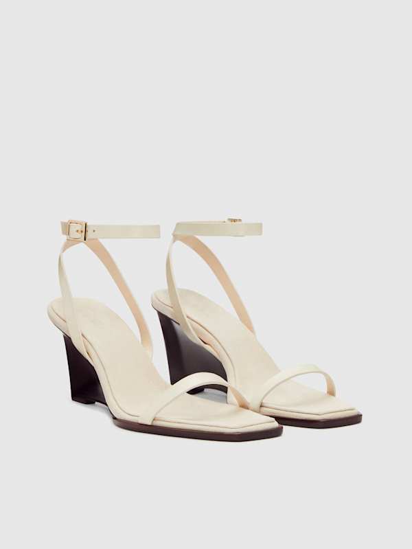 Lina Wedge Sandal - Almond Leather