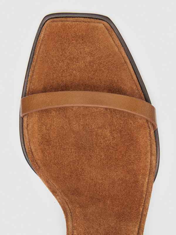 Sandales compens&eacute;es Lina - Cuir rhum