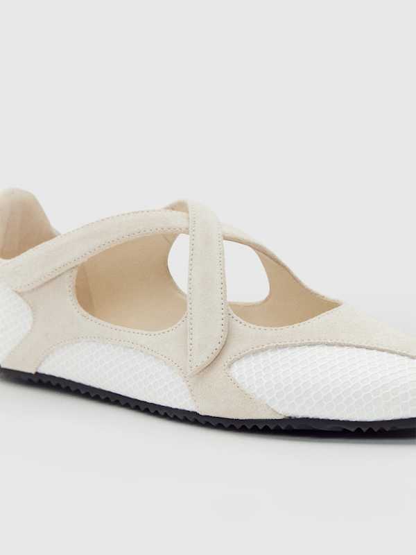 Terra Ballet Sneaker - Almond Suede Mesh