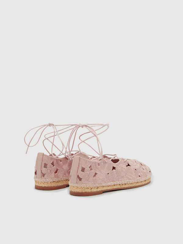 Adeline Espadrille - Vintage Rose Embroidered Linen
