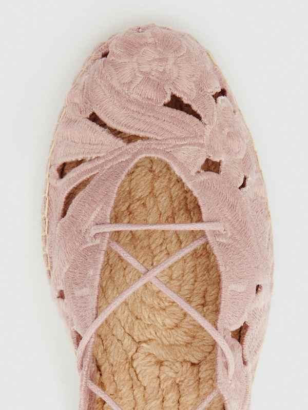 Adeline Espadrille - Vintage Rose Embroidered Linen
