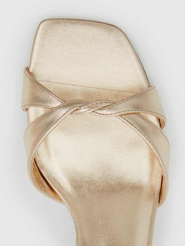 Sandales &agrave; talons &eacute;pais Margo - Gold Leather