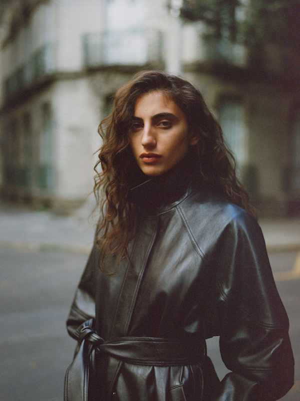 Veda Lennox Leather Oversized Bomber - Black