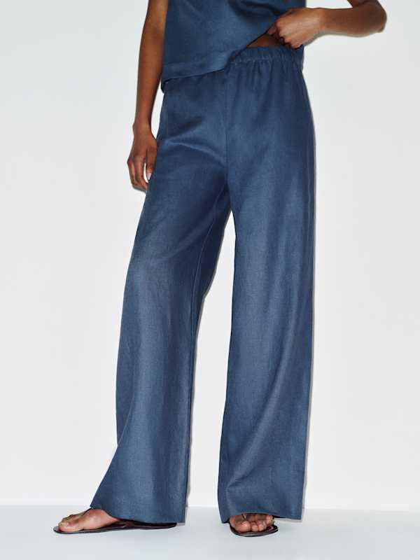 Lenora Linen Two Piece - Muted Navy