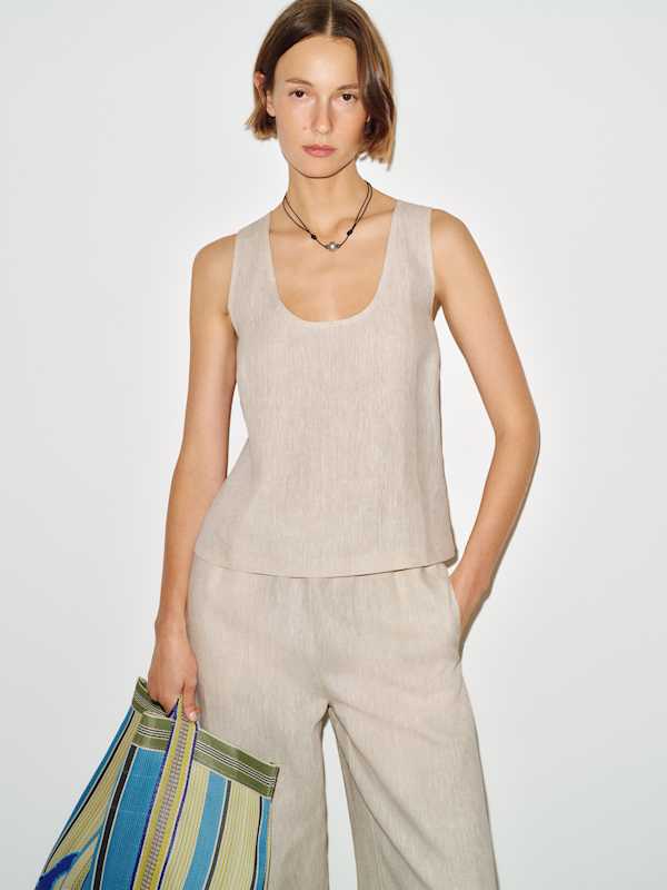 Lenora Linen Two Piece - Oatmeal