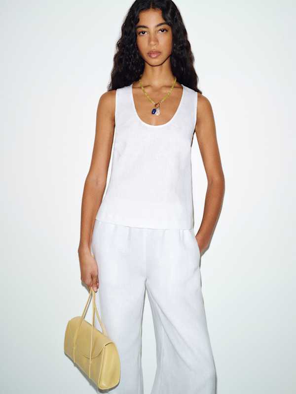 Lenora Linen Two Piece - White