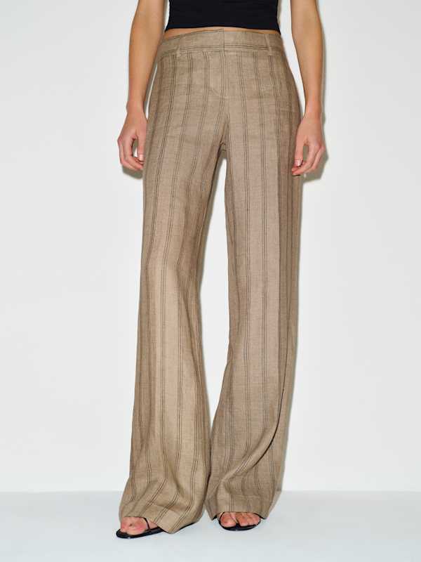 Pantalon en lin taille basse Gisele - Granola Stripe