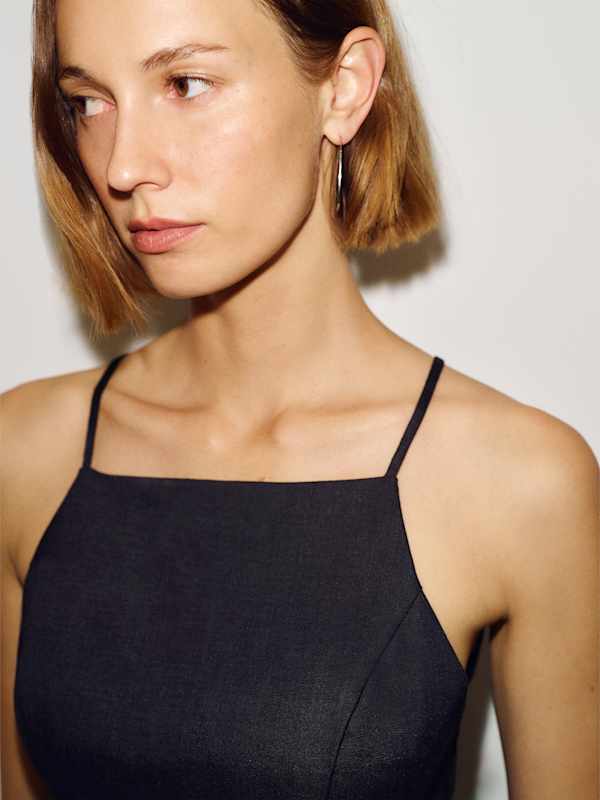 Top en lin Finley - Noir