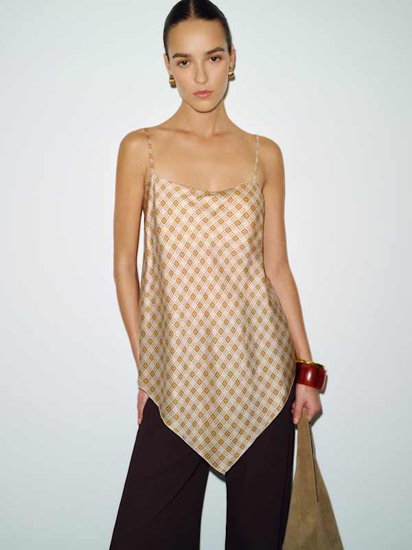 Esme Silk Twill Top - Diane Check