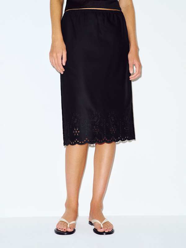 Rosemary Skirt - Black Embroidery