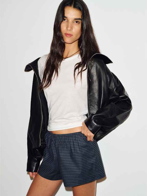 Nora Short - Dark Slate Check