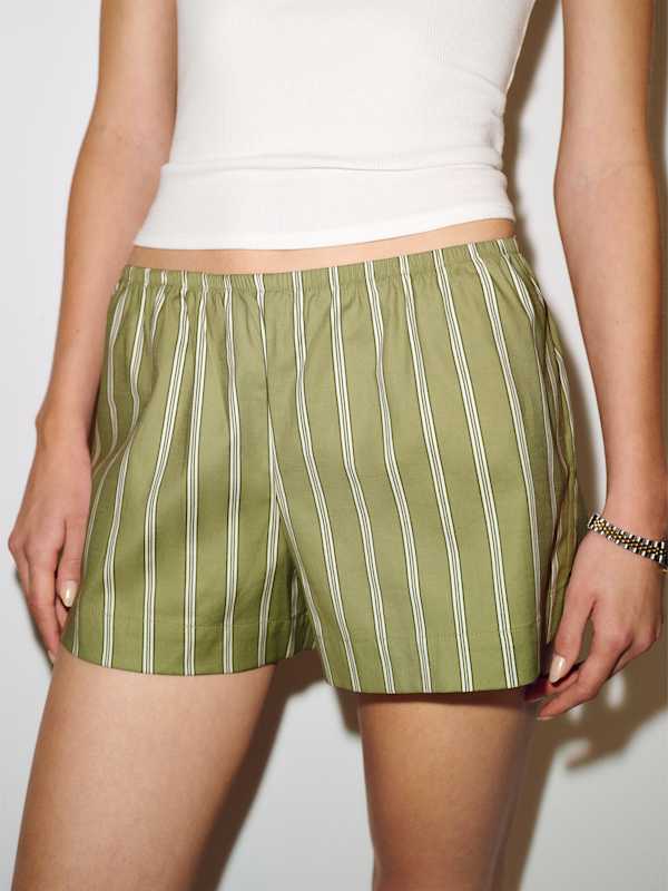 Nora Short - Green Bean Stripe