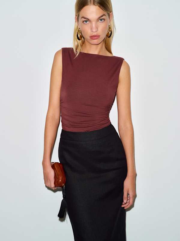 Poppy Knit Bodysuit - Chianti