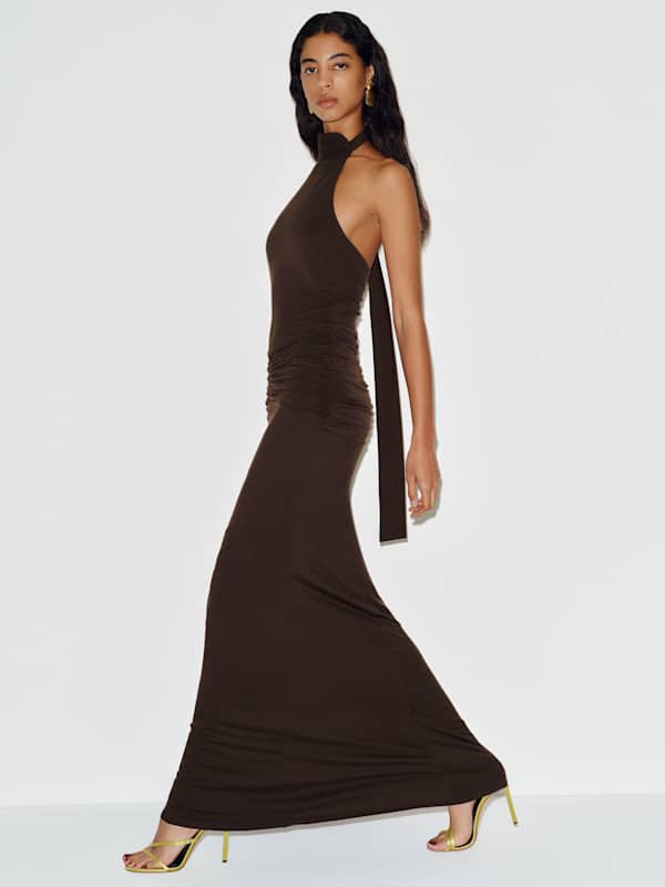 Robe en maille Serena - Brun