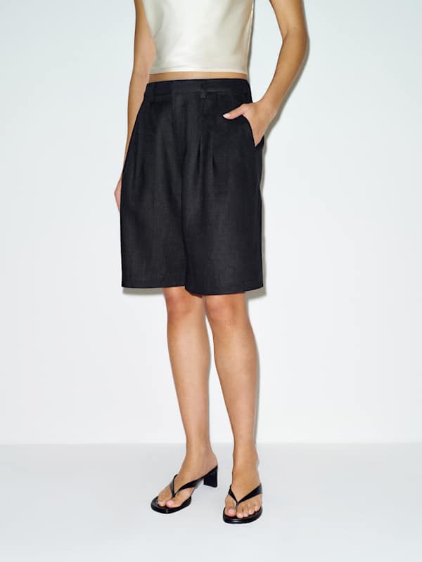 Drew Linen Short - Black