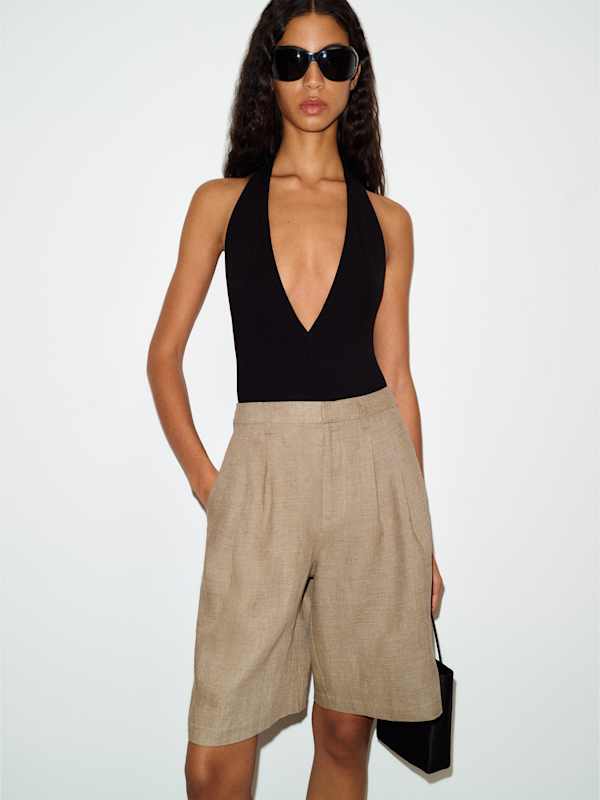 Short en lin Drew - Dark Oatmeal