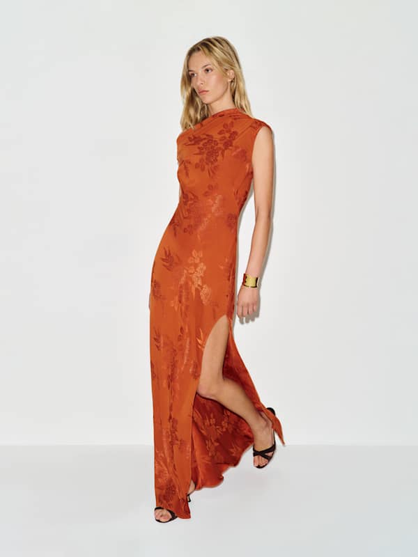 Razele Dress - Rust Jacquard