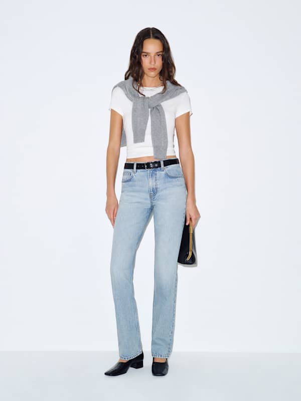 Leda Mid Rise Straight Jeans - Mahi