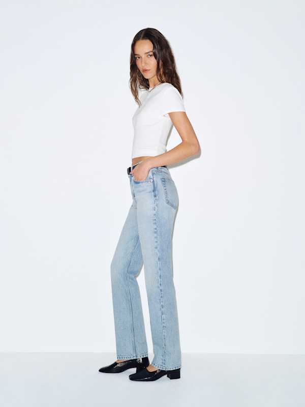 Leda Mid Rise Straight Jeans - Mahi