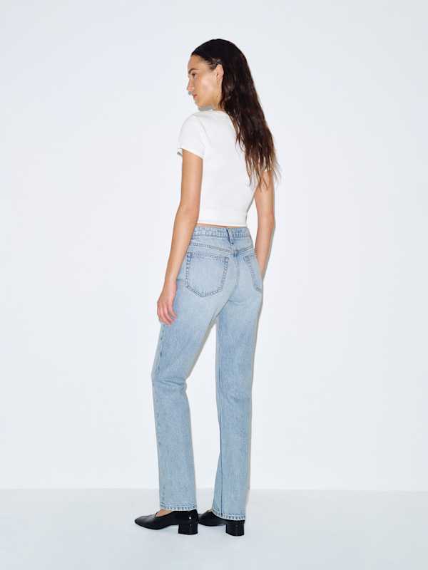 Leda Mid Rise Straight Jeans - Mahi