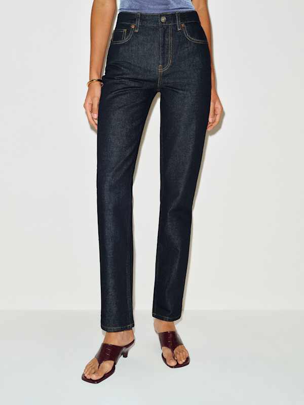 Leda Mid Rise Straight Jeans - Ondine