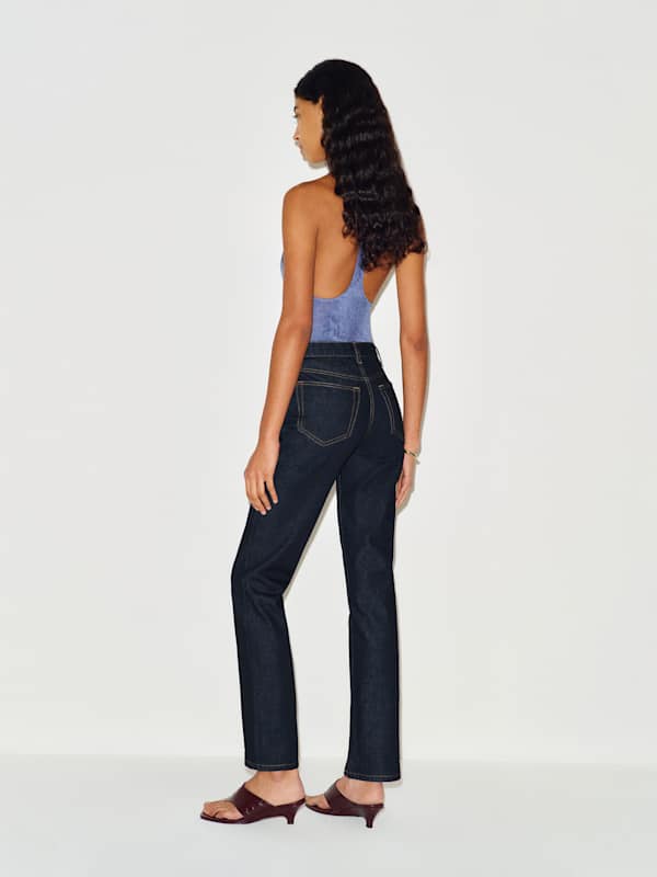 Leda Mid Rise Straight Jeans - Ondine