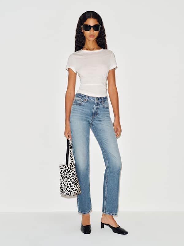 Leda Mid Rise Straight Jeans - Reef