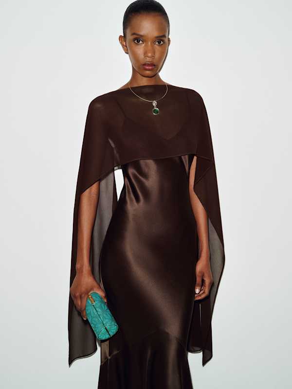 Tiffani Silk Dress - Black Bean