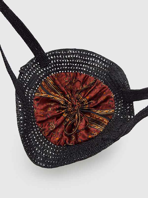 Sonia Hat Bag - Black Raffia