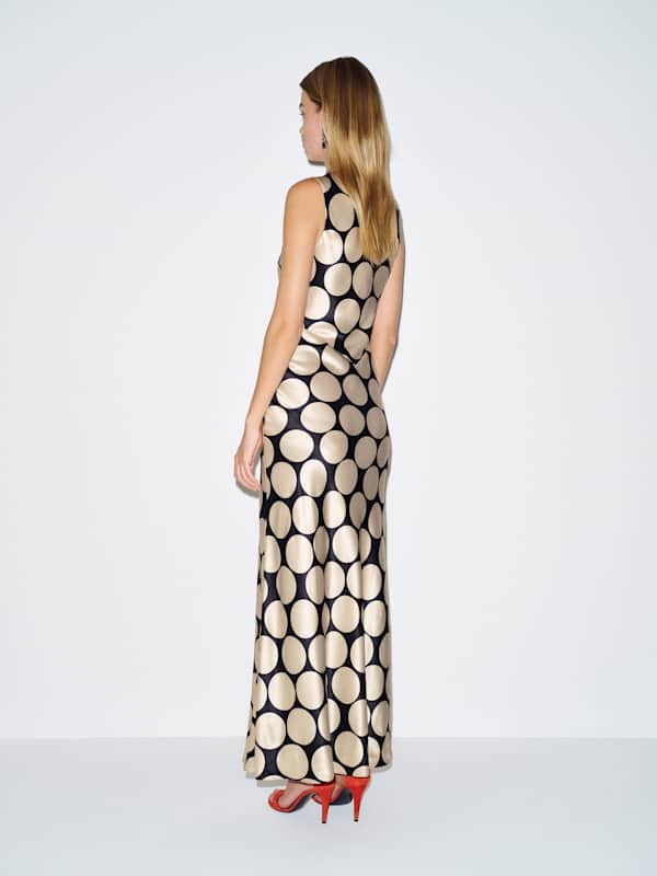 Yian Silk Dress - Full Moon Dot