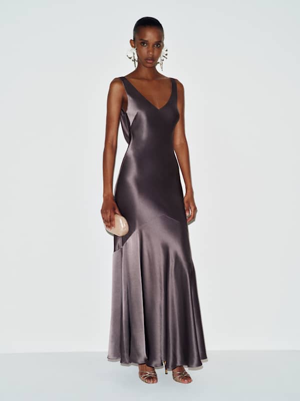 Beba Silk Dress - Smoky Quartz