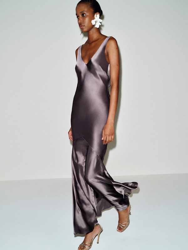Beba Silk Dress - Smoky Quartz