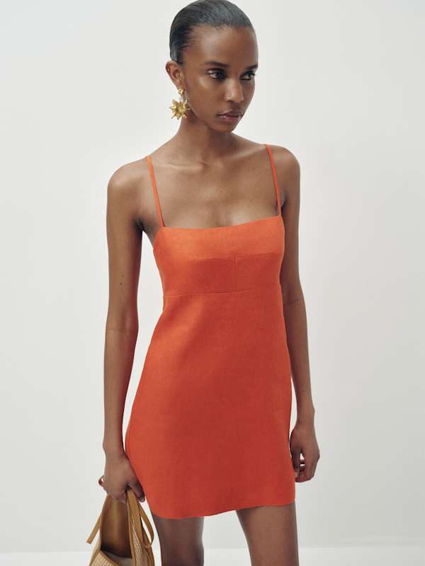 Demi Linen Dress - Chili Mango