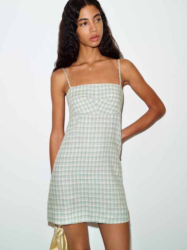 Demi Linen Dress - Zephyr Check