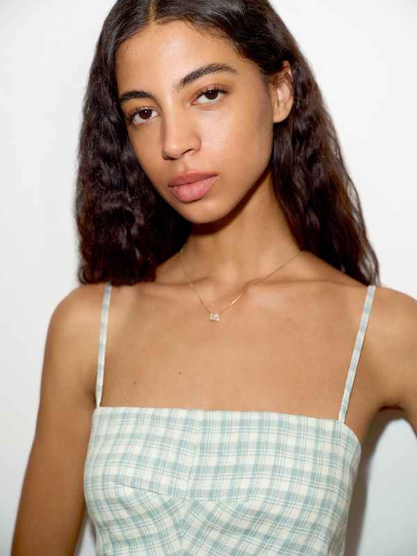 Demi Linen Dress - Zephyr Check