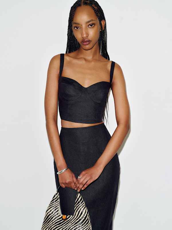 Fontana Linen Two Piece - Black