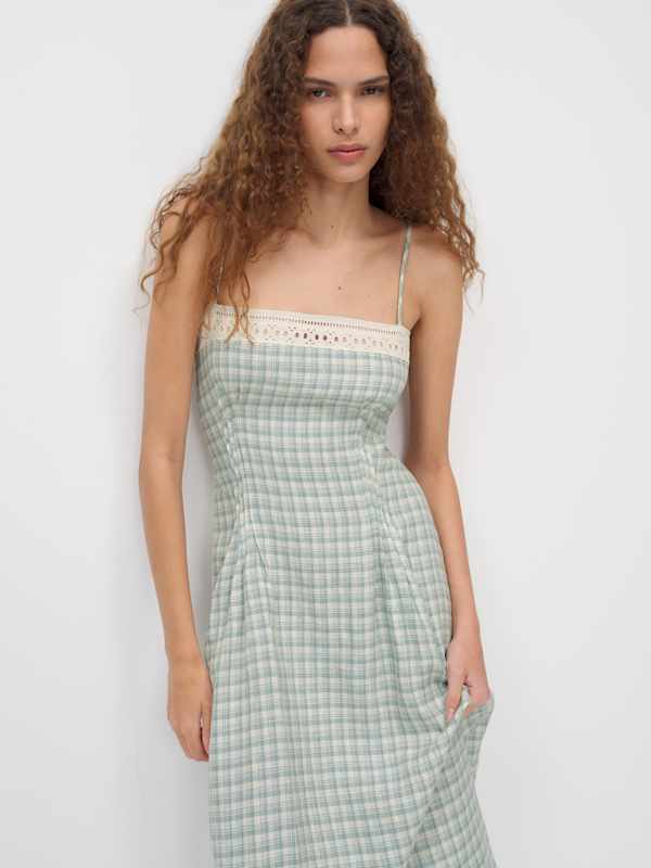Pomona Linen Dress - Zephyr Check