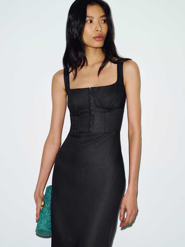 Lisa Linen Dress - Black