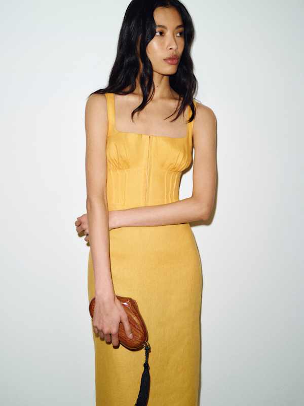 Lisa Linen Dress - Maize