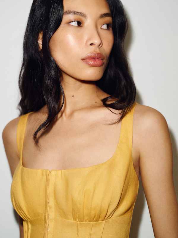 Lisa Linen Dress - Maize