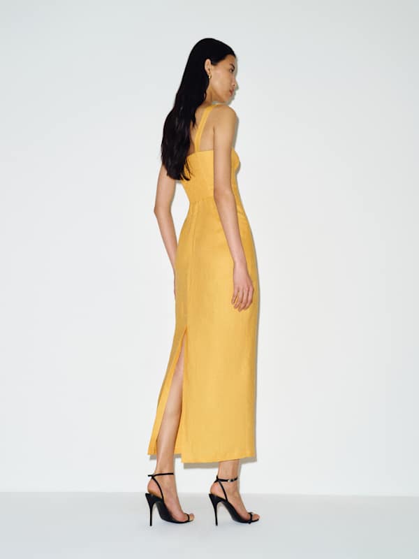 Lisa Linen Dress - Maize