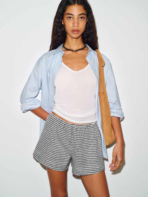 Nora Linen Short - Remy Check