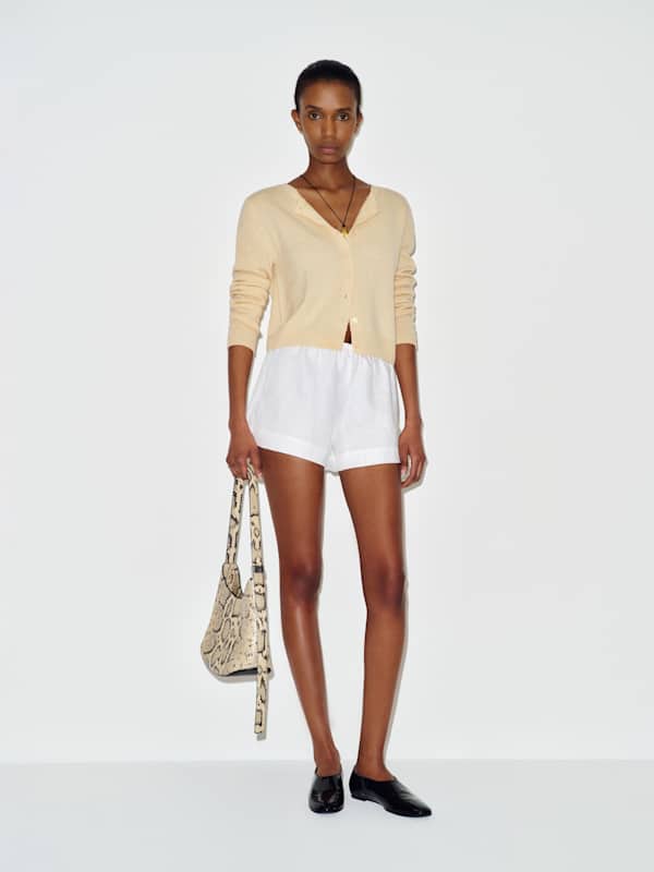 Nora Linen Short - White