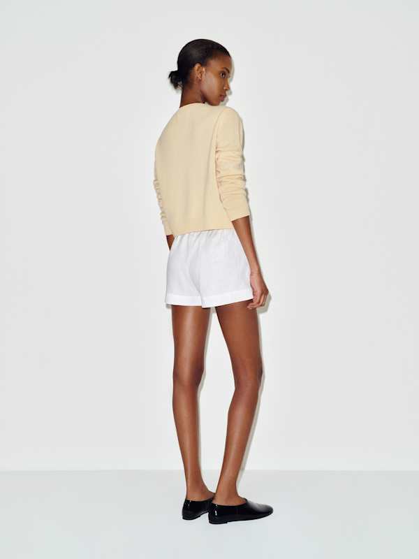 Nora Linen Short - White