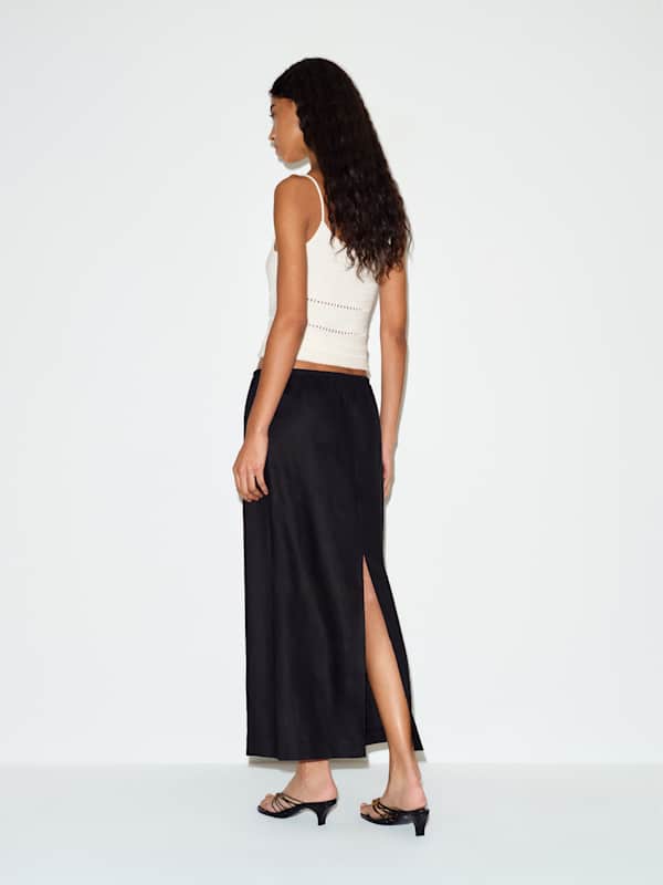 Norie Linen Skirt - Black
