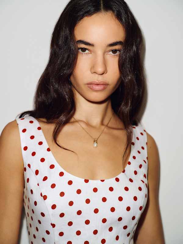 Franceska Linen Dress - Ketchup Dot