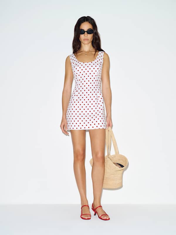 Franceska Linen Dress - Ketchup Dot