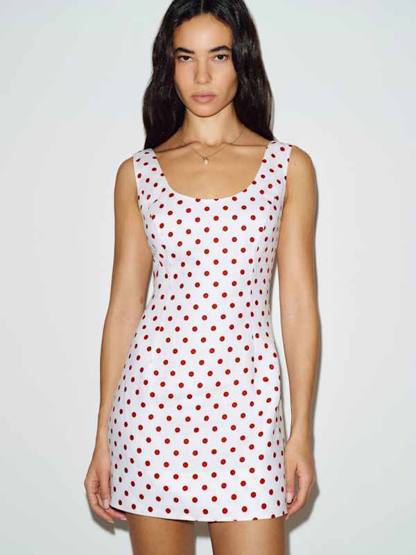 Franceska Linen Dress - Ketchup Dot